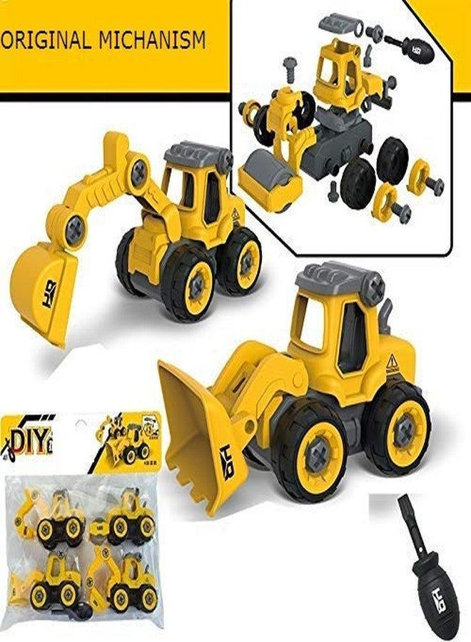 VARIYA ENTERPRISE Set of 4 DIY Unbreakable Toys Take Apart Toys Free Wheel Puzzle Disassembly Toys Assembly Toys Learning Toys with Screw Driver Building Construction Vehicle Play Set - Image 4